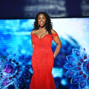 Red Mermaid Off Shoulder Formal Pageant Prom Gown Embroidered Lace Ellie Wilde